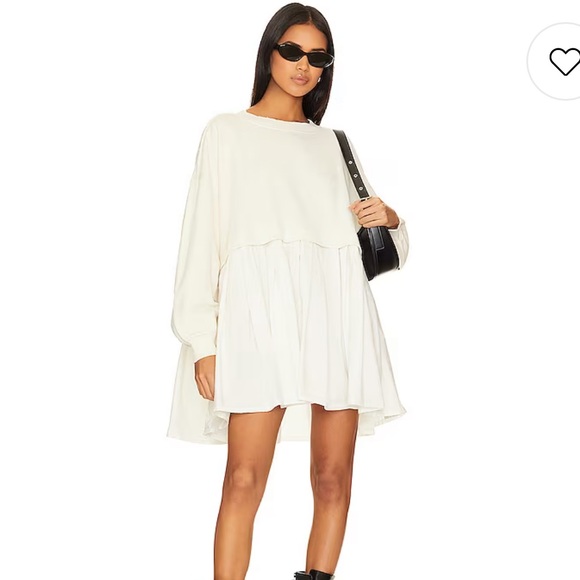 Free People Dresses & Skirts - Free People Eleanor Sweatshirt Dress Grey Combo XS